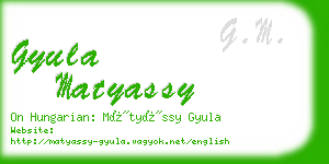 gyula matyassy business card